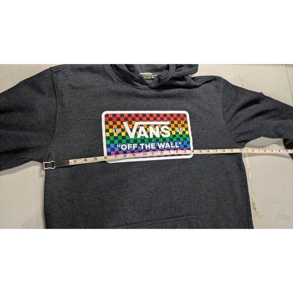 Vans Rainbow Off The Wall Checkerboard Grey Hoodie Men's Size L - Picture 4 of 7